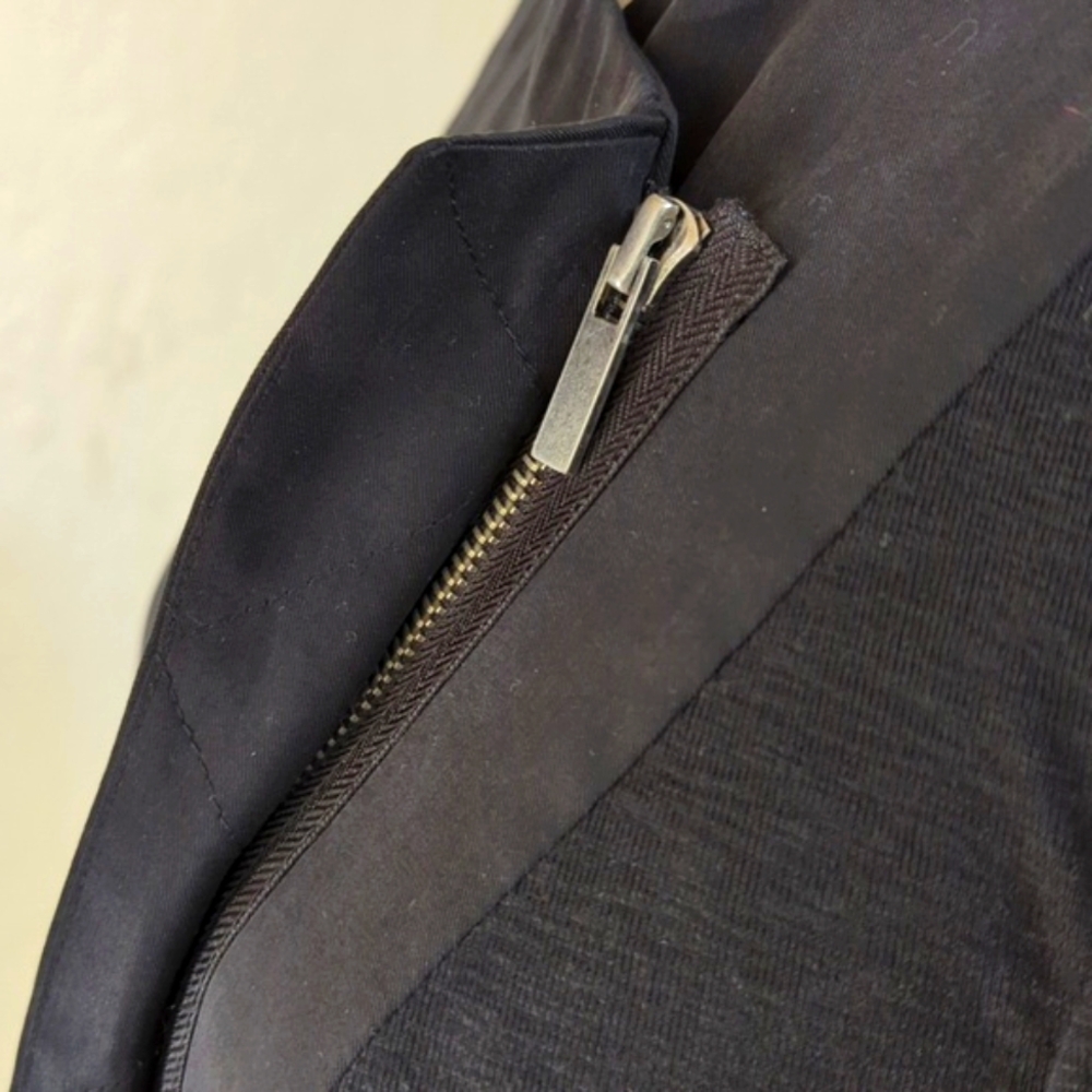 Rachel Rachel Roy Black Mixed Media Moto Style Cropped Jacket Size Medium - Picture 9 of 12